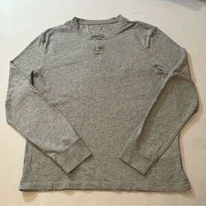J.Crew Vintage Jersey Henley Shirt Mens Medium Gray Long Sleeve Relaxed Fit